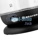 Чайник электрический BRAYER BR6106, 1100 Вт, 1 л, стеклянный, автоотключение, подсветка, черный