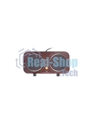 Плита настольная электрическая Centek CT-1507 Siberia коричневый, 2 кВт, ТЭН, конфорки - 2, эмаль, поворотные переключатели