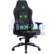 Кресло Cactus CS-CHR-0112BL-M черный, экокожа, 120 кг, подголовник, регулируемые подлокотники, механизм качания