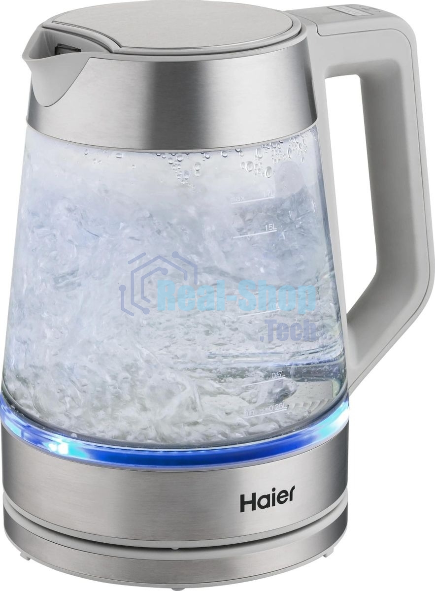 Чайник электрический Haier HK-501 1.7л. 2400Вт серый корпус: стекло/пластик (TD0036930RU)