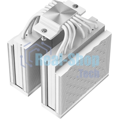 Кулер для процессора PCCooler RZ620 WH (260W, 4-pin PWM, 158мм, Al/Cu, 6x6мм, 2x120мм, 86.73CFM, 32dBA, 1800RPM, S: 1851/1700/1200/115X, AM5/AM4, белый)