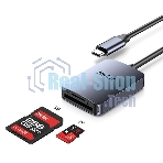 Кард-ридер Netac Flash WK12/серый/SD/SDHC/SDXC/microSD/microSDHC/microSDXC/USB 3.0 Type-C/пластик