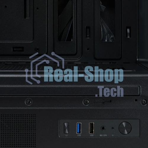 Компьютерный корпус без блока питания HSPD F510, Panoramic Mid Tower, черный, TG, 0.5 SPCC, no fans ATX, mATX, mITX 180/280/160мм 1x2.5