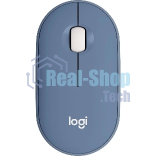 Мышь беспроводная Logitech Pebble M350 синий, 1000 dpi, радиоканал, Bluetooth, USB, кнопки - 3