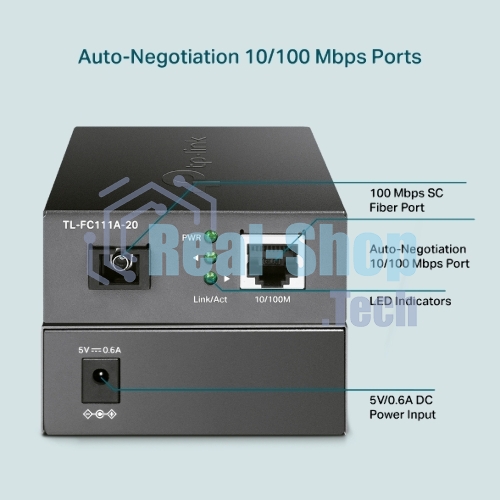 Медиаконвертер TP-Link TL-FC111A-20 WDM 10/100 Мбит/с SMB