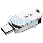 Флешка USB Netac U785C (NT03U785C-064G-32PN), 64Gb, USB 3.0/TypeC, R/W 110/45, серебристый