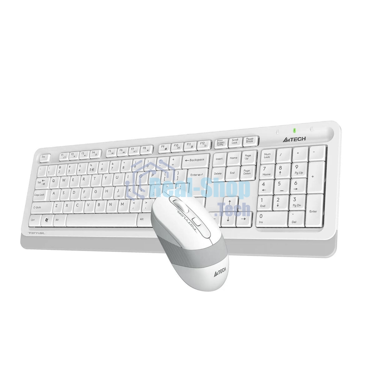 Комплект клавиатура+мышь A4Tech FStyler FG1010 беспроводной, USB, 2000 DPI, белый/серый