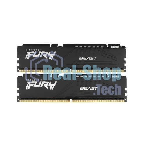 Оперативная память Kingston Fury Beast, DDR5, 16GB (2x8GB), 6000MHz, CL36, с радиаторами, черный