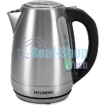 Чайник электрический Hyundai HYK-S8408 1.7 л, 2200 Вт, серебристый матовый/черный (корпус: нержавеющая сталь)