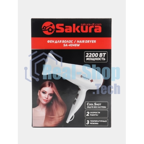 Фен SAKURA SA-4048W белый, 2200 Вт