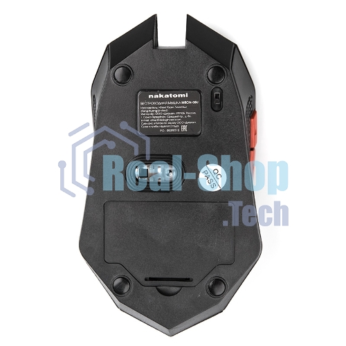 Мышь беспроводная Nakatomi MRON-08U черный, 1600 dpi, радиоканал, USB, кнопки - 6