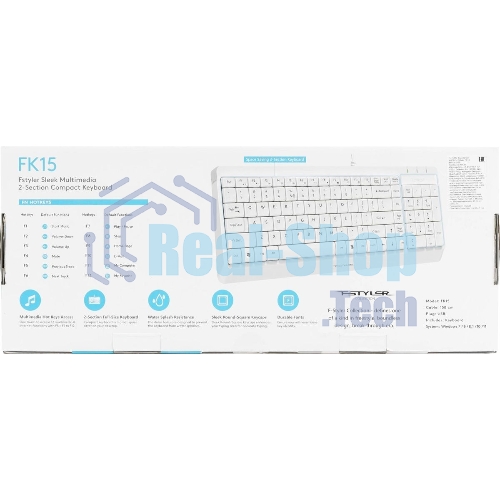 Клавиатура проводная A4Tech Fstyler FK15, USB, белый