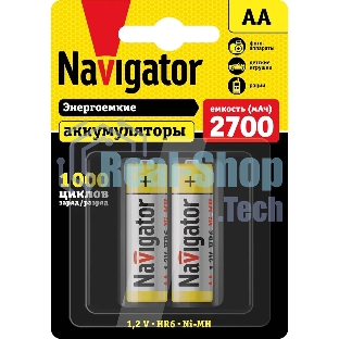 Аккумулятор Navigator NHR-2700-HR6-BP2, 1.2 В