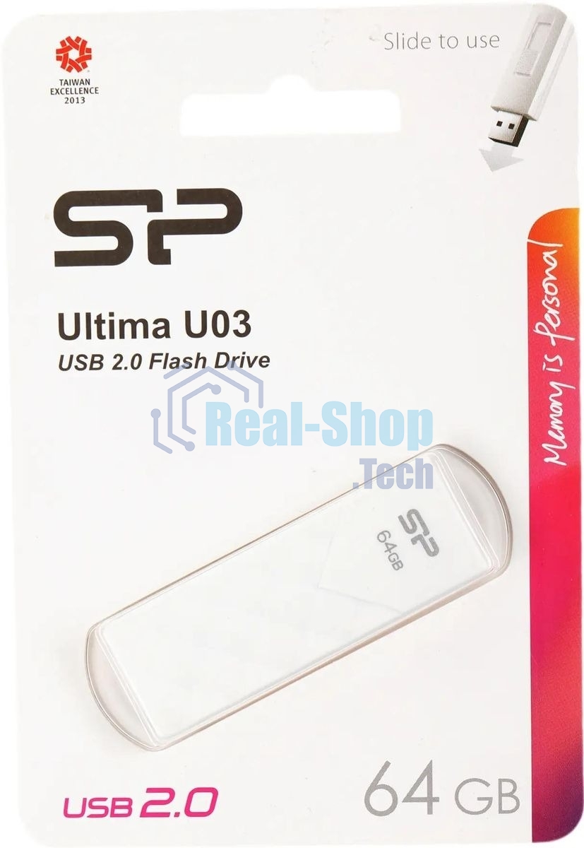 Флешка USB Silicon Power USB 64Gb Ultima U03 SP064Gb,UF2U03V1W USB 2.0, белый
