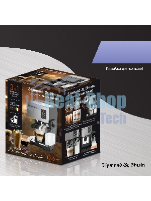 Кофеварка рожковая Zigmund & Shtain ZCM-887 черный/стальной, исп. кофе - молотый, 1.4 л. 1500 Вт, 20 бар