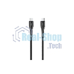 Кабель OLMIO STYLE, Type-C - Type-C, 60W, 1.2м, тканевая оплетка, черный