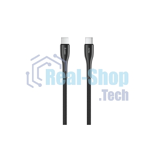 Кабель OLMIO STYLE, Type-C - Type-C, 60W, 1.2м, тканевая оплетка, черный