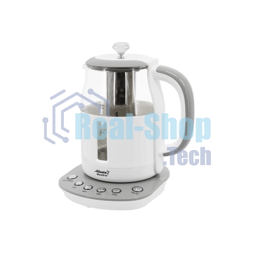 Чайник электрический ATLANTA ATH-2534 1,5л, стекло (gray) (24)
