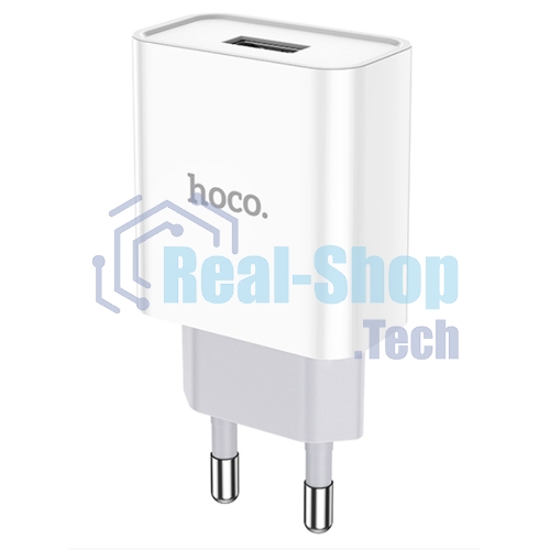 Блок питания (сетевой адаптер) HOCO C81A Asombroso single 1xUSB, 2.1A, 10W, белый