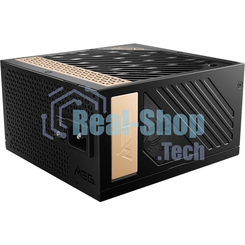 Блок питания MSI MEG Ai1300P (306-7ZP4A11-CE0), 1300Вт, 80 PLUS Platinum, 120мм, модульный, черный/золотой