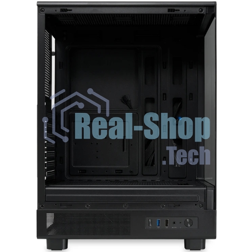 Компьютерный корпус без блока питания HSPD F510, Panoramic Mid Tower, черный, TG, 0.5 SPCC, no fans ATX, mATX, mITX 180/280/160мм 1x2.5