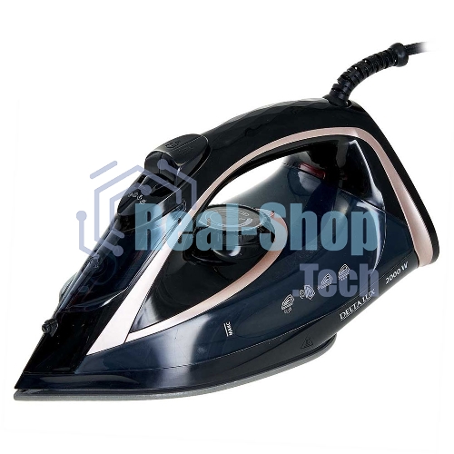 Утюг Delta Lux DE-3001 черный/бронзовым, 2000 Вт, 20±5 г/мин, 130 г/мин, 320 мл