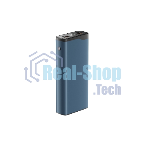 Портативный аккумулятор OLMIO QL-20, 20000mAh, 22.5W, QuickCharge3.0/PowerDelivery, LCD, голубой