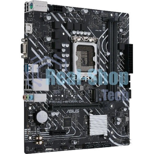 Материнская плата ASUS PRIME H610M-K D4, LGA 1700, Intel H610, 2xDDR4, 4xSATA, 1xM.2, 1xPCIe 4.0 x16, 1xPCI, 1xHDMI, 1xVGA, 1x 1Gb LAN, 2xUSB-A 2.0, 2xUSB-A 3.2 Gen 1, 3x3.5 мм, 7.1, mATX