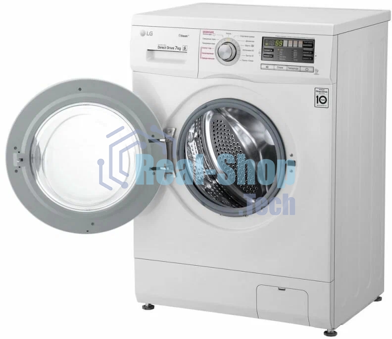 Стиральная машина LG F1296HDS1 белый, загрузка фронтальная 7 кг, 1200 об/мин., класс: А