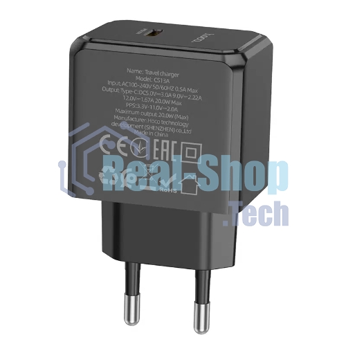 Сетевое зарядное устройство HOCO (6942007603805) CS13A 1USB 3.0A PD 20W
