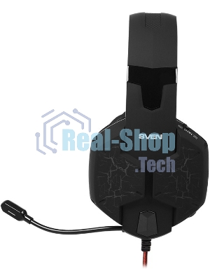 Гарнитура проводная игровая с микрофоном SVEN AP-U988MV, черный-красный (USB, LED, 7.1)