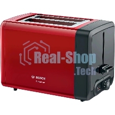 Тостер Bosch TAT4P424 красный/черный, 970 Вт, 2 слота