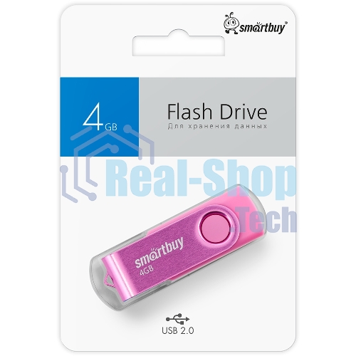 Флешка USB Smartbuy R/W Twist Pink (SB004 Gb2TWP), 4 Gb, USB 2.0, R/W 10/7, розовый