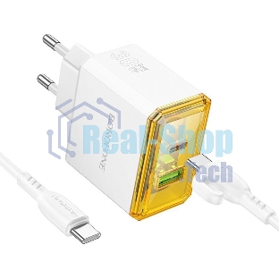 Сетевое зарядное устройство BOROFONE (6941991110696) BAS32A 1USB+1Type-C 3.0A QC3.0 PD 30W, белый