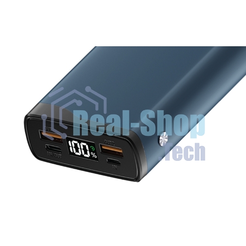 Портативный аккумулятор OLMIO QL-20, 20000mAh, 22.5W, QuickCharge3.0/PowerDelivery, LCD, голубой