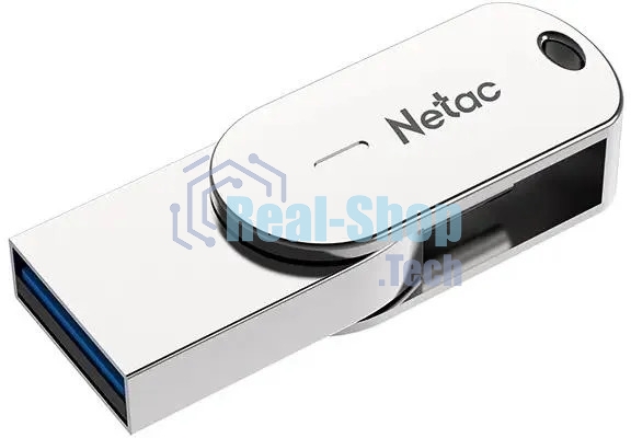 Флешка USB Netac U785C (NT03U785C-016G-32PN), 16Gb, USB3.0/TypeC, R/W 110/45, серебристый