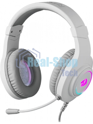 Гарнитура Redragon Hylas белая, проводная, USB / 2 x mini jack 3.5 мм, подсветка