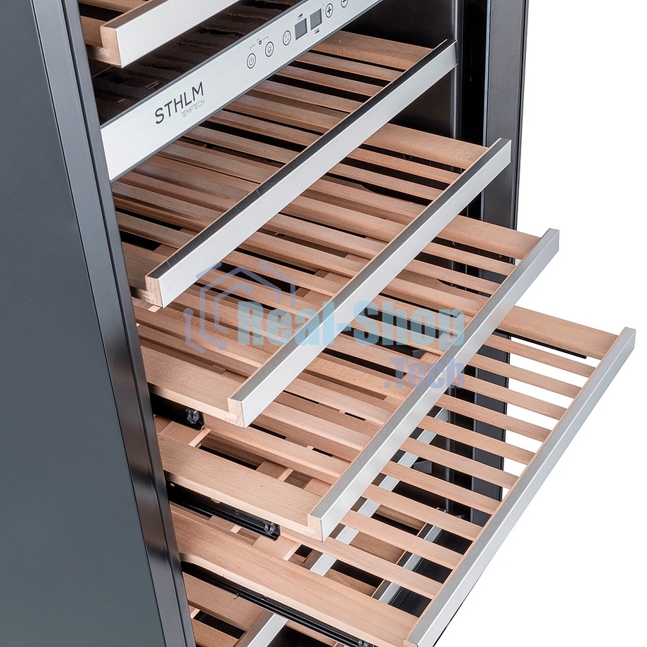 Винный шкаф Temptech ST180DRB-24 черный, 418 л, 2 отсека, 159 бут., класс G