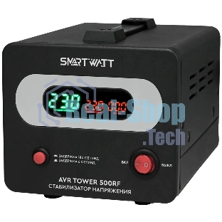 Напольный стабилизатор напряжения SMARTWATT AVR TOWER 500RF (140W - 260W, 500VA, 0.5 кВт, 50-60 Гц, розеток - 1, LED-дис