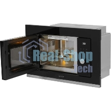Встраиваемая микроволновая печь GORENJE BMX201AG1BG черный/серебристый, 20 л, 800 Вт, переключатели - сенсор, поворотный механизм