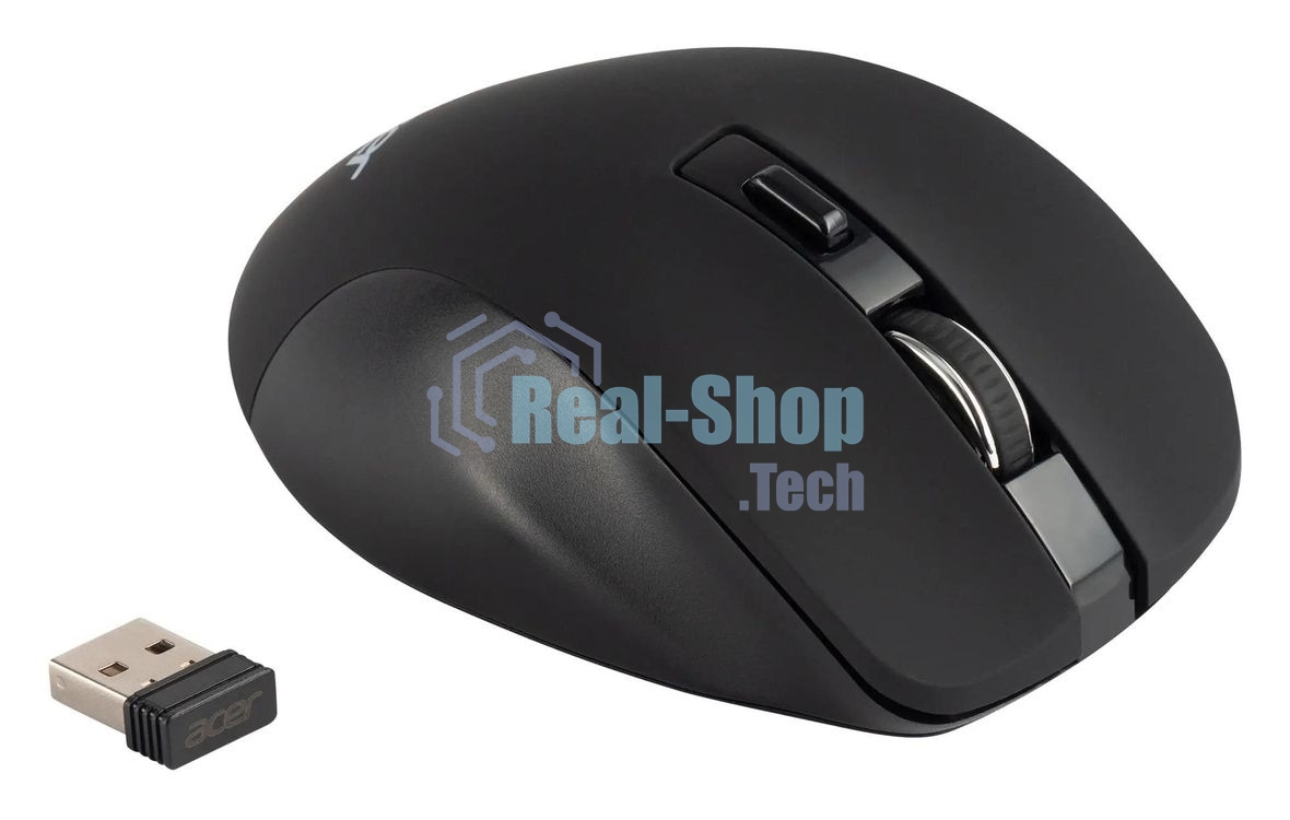 Мышь беспроводная Acer OMR140 черный, 1600 dpi, радиоканал, USB, кнопки - 6