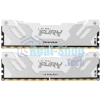 Оперативная память Kingston Fury Renegade, DDR5, 32Gb (2x16GB), 7600MHz, CL38, DIMM, с радиаторами, белый/серебристый