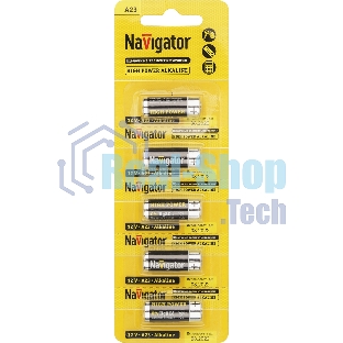 Элемент питания алкалиновый Navigator A23 61 464 NBT-NE-A23-BP5 для пультов сигнализаций (блист.5шт)