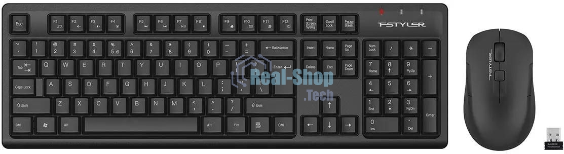 Комплект клавиатура+мышь A4Tech FStyler FG1200S беспроводной, USB, чёрный