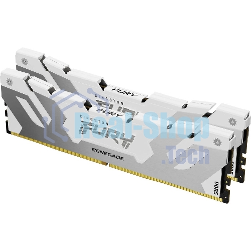 Оперативная память Kingston Fury Renegade, DDR5, 32Gb (2x16GB), 7600MHz, CL38, DIMM, с радиаторами, белый/серебристый