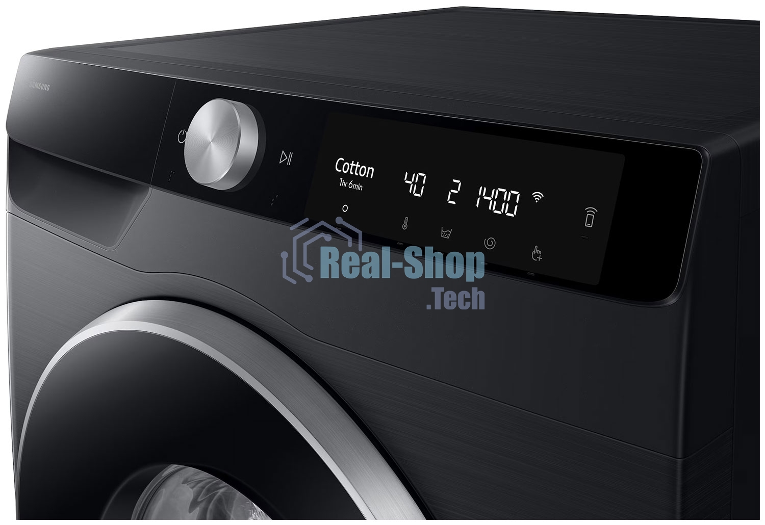 Стиральная машина Samsung WW90DG6U34LBLP черный, загрузка фронтальная 9 кг, 1400 об/мин., класс: A
