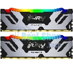 Оперативная память Kingston Fury Renegade, DDR5, 96Gb (2x48Gb), 6400MHz, CL32, DIMM, с радиатором, RGb, серебристый