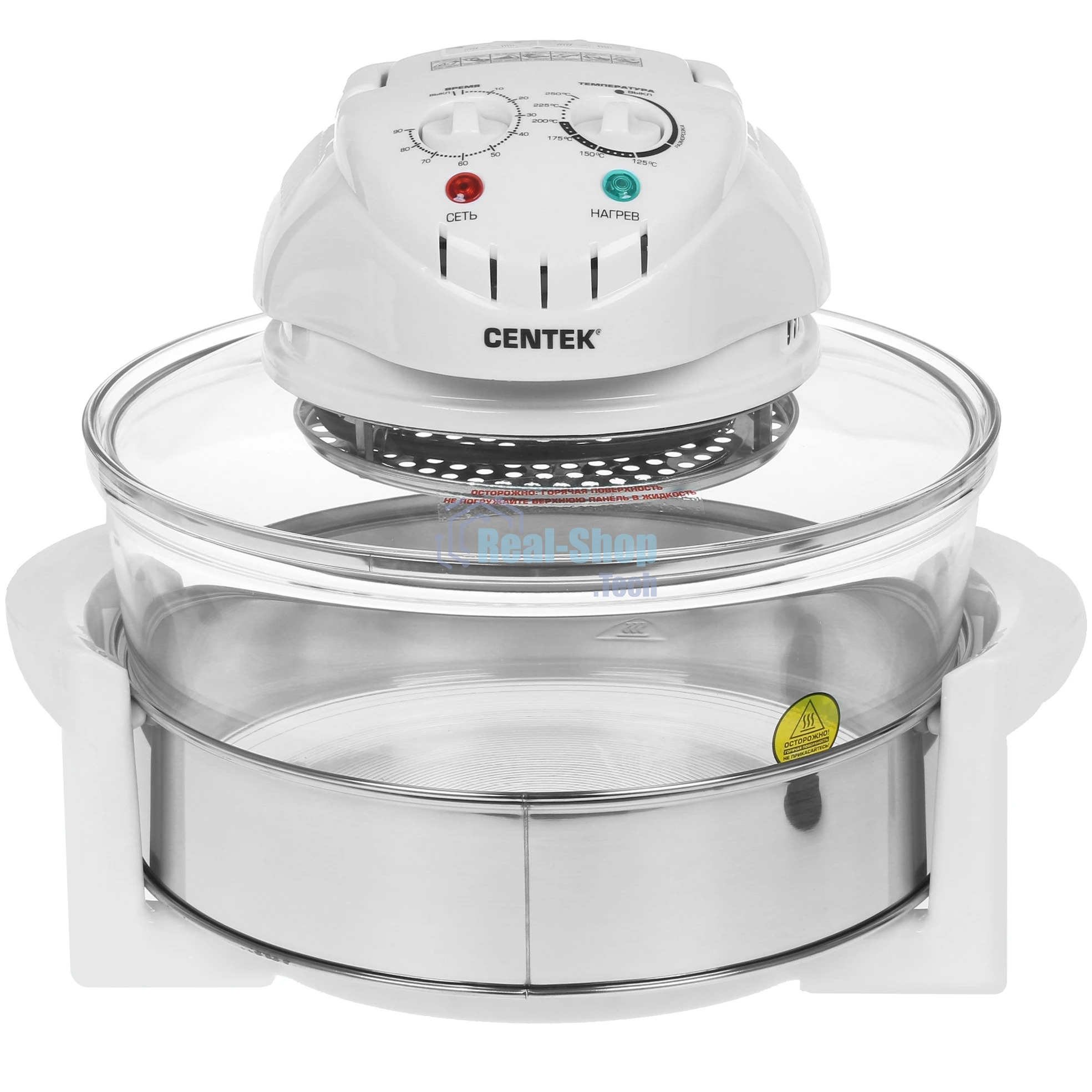 Аэрогриль Centek Ct-1456 белый, 1400 Вт, 12 л, механическое управление, 0 программ