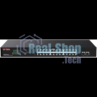 Коммутатор управляемый IP-COM G2226F, 24x1 Гбит/с, SFP 2x1 Гбит/с, черный