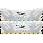 Оперативная память Kingston Fury Renegade, DDR5, 32Gb (2x16GB), 7600MHz, CL38, DIMM, с радиаторами, белый/серебристый